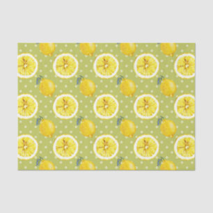 Green with Lemons 2 Tissue Paper
