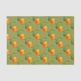 Green with Oranges Tissue Paper