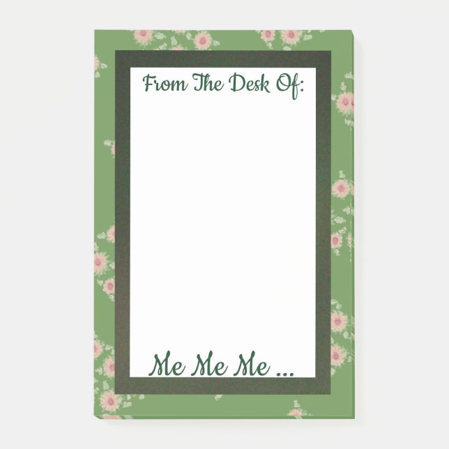 Green With Peach Post-it Notes (Front)