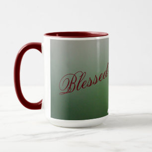 Green With Pink Flowers Mug