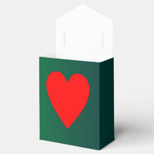 Green with Red heart >Valentines Favor Box
