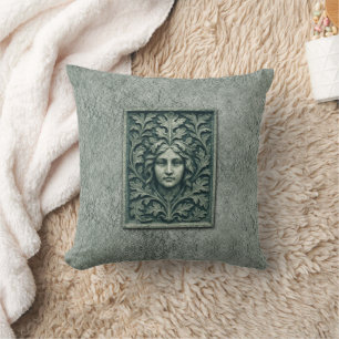 Green Woman - Stone Cushion
