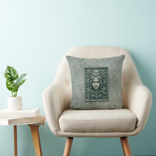 Green Woman - Stone Cushion
