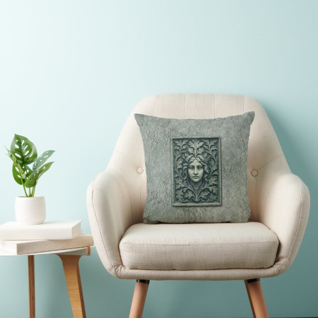 Green Woman - Stone Cushion (Chair)