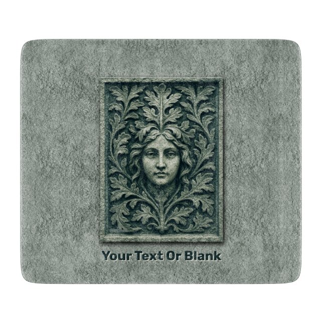 Green Woman - Stone Cutting Board (Front)