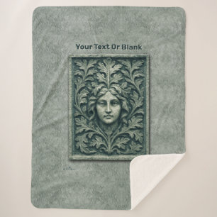 Green Woman - Stone Sherpa Blanket