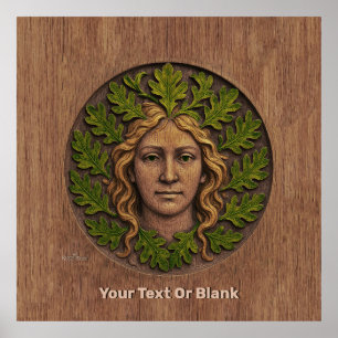 Green Woman - Wood Poster