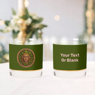 Green Woman - Wood Whiskey Glass