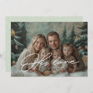 Green Wonders of His Love Christmas Card