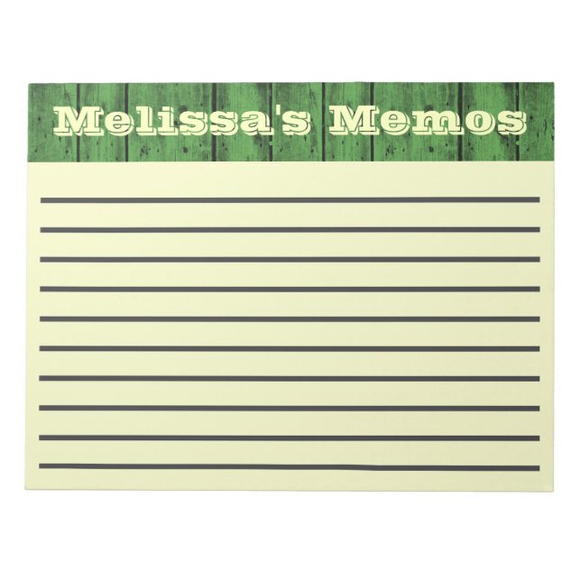Green Wood Planks Large Memo Pad (Front)