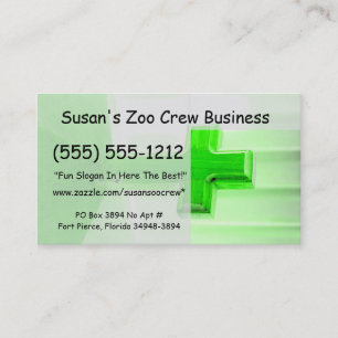Green wooden cross photograph image church business card