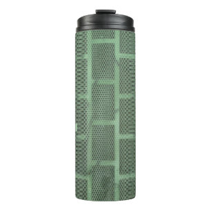 GREEN WOODEN DOOR WITH GREEN STEEL DOOR LEVER THERMAL TUMBLER