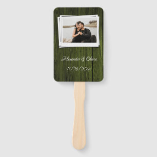 Green Wooden Photo Hand Fan