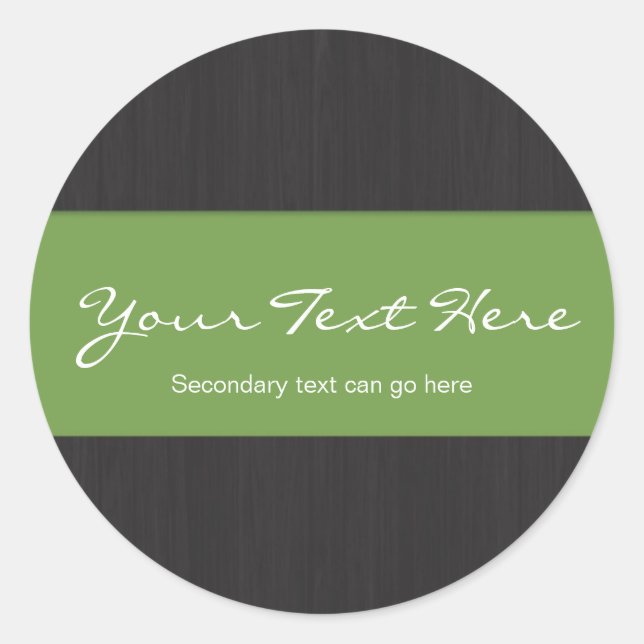 Green & Woodgrain Customisable Stickers (Front)