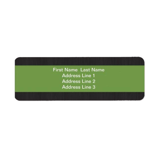 Green & Woodgrain Professional Return Address Label (Front)