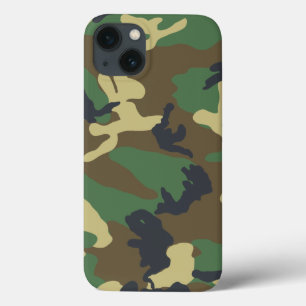 Green Woodland Camouflage iPhone 13 Case