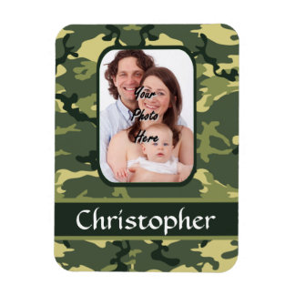 Green woodland camouflage magnet
