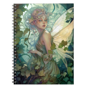 Green Woodland Fairy Fantasy Art Notebook