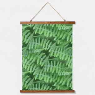 Green Woodland Ferns Pattern Nature Hanging Tapestry