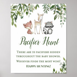 Green Woodland Table Game Sign - Pacifier Hun 8x10