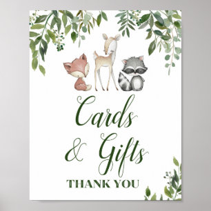 Green Woodland Table Sign - Cards and Gifts 8x10