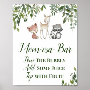 Green Woodland Table Sign - Momosa Bar Sign 8x10