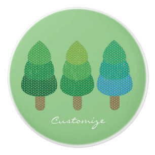 Green Woodland  Trees Thunder_Cove Ceramic Knob