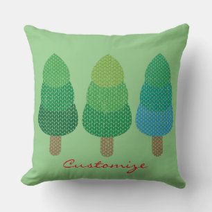 Green Woodland Trees Thunder_Cove Cushion