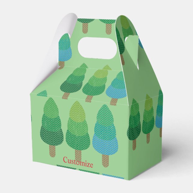 Green Woodland  Trees Thunder_Cove Favour Box (Front Side)