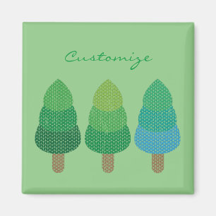 Green Woodland Trees Thunder_Cove Magnet