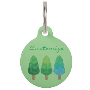 Green Woodland  Trees Thunder_Cove  Pet Tag