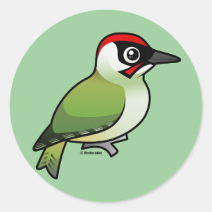 Green Woodpecker Classic Round Sticker