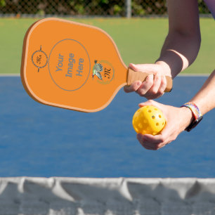 Green Woodpecker in Flight Monogram Pickleball Paddle