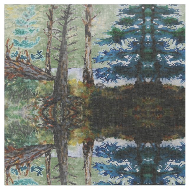 Green Woods Pattern Fabric (Close Up)