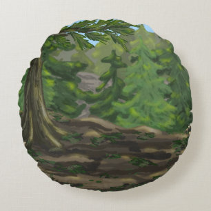 Green Woods Round Cushion
