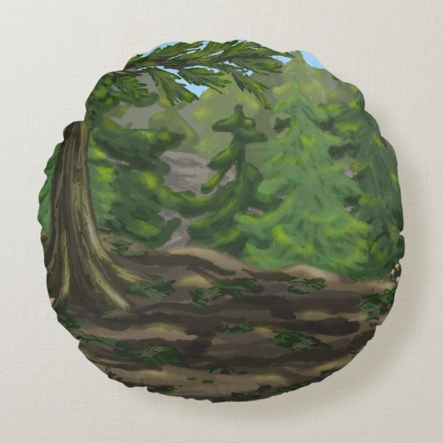 Green Woods Round Cushion (Front)