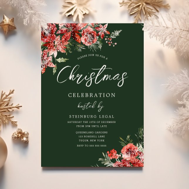 Green Work Corporate Office Christmas Party Invitation (Creator Uploaded)