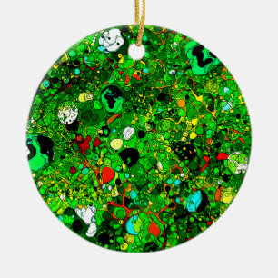 Green World Abstract 409 Ceramic Ornament