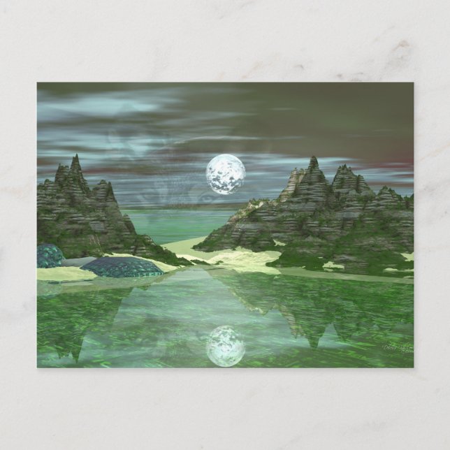 Green World Wolf Postcard (Front)
