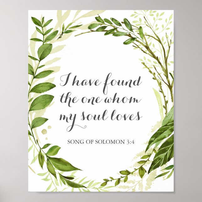 Green Wreath I Have Found the One My Soul Loves Poster (Front)