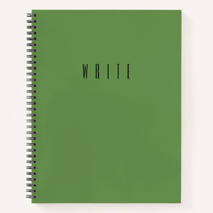 Green Write Typography Personalise Notebook
