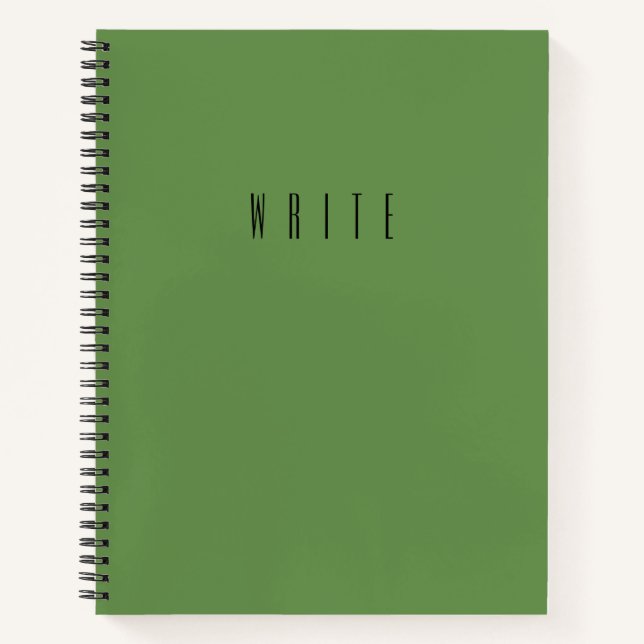 Green Write Typography | Personalise  Notebook (Front)
