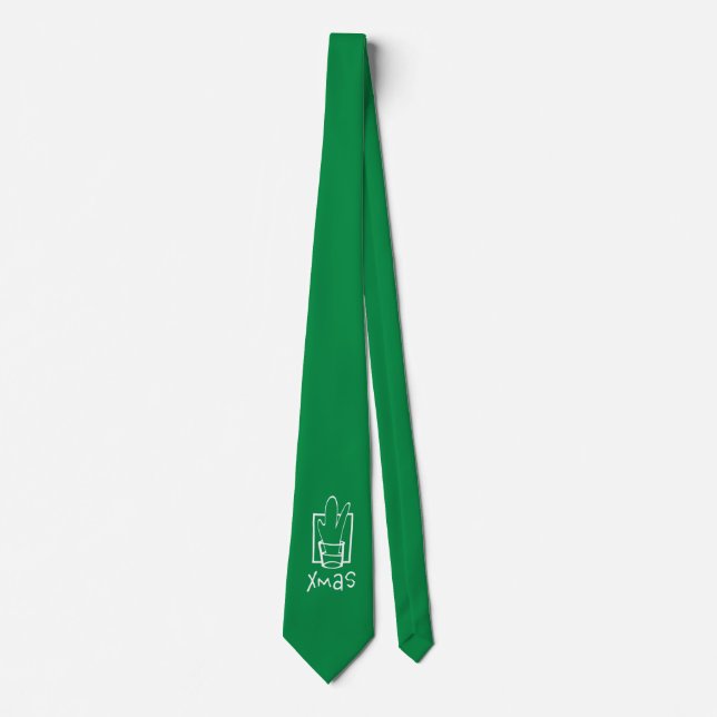 Green Xmas Party Tie (Front)