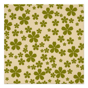 Green Y2K Bold Wildflower Vibrant Spring Art Poster