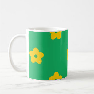 Green Y2K Wildflower Bold Retro Spring Kitchen Coffee Mug