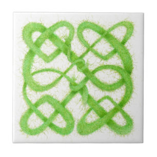 Green Yarn Celtic Knot 4.25" x 4.25" Ceramic Tile