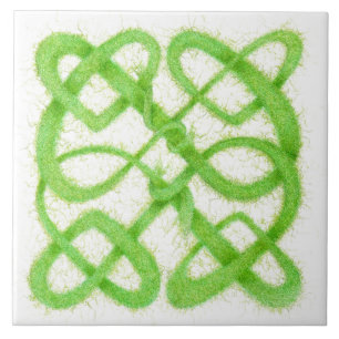 Green Yarn Celtic Knot 6" x 6" Ceramic Tile