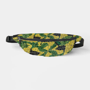 Green Yellow Alligator Crocodile Dragon Leather Bum Bags