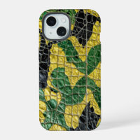 Green Yellow Alligator Crocodile Dragon Leather