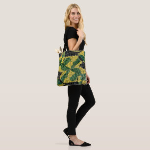 Green Yellow Alligator Crocodile Dragon Leather Tote Bag